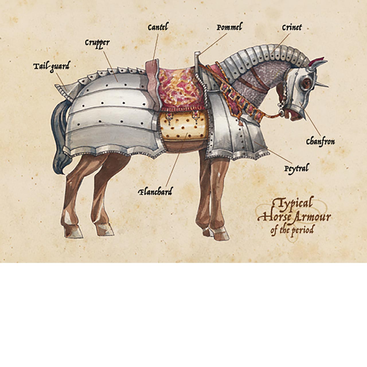 an armoured horse