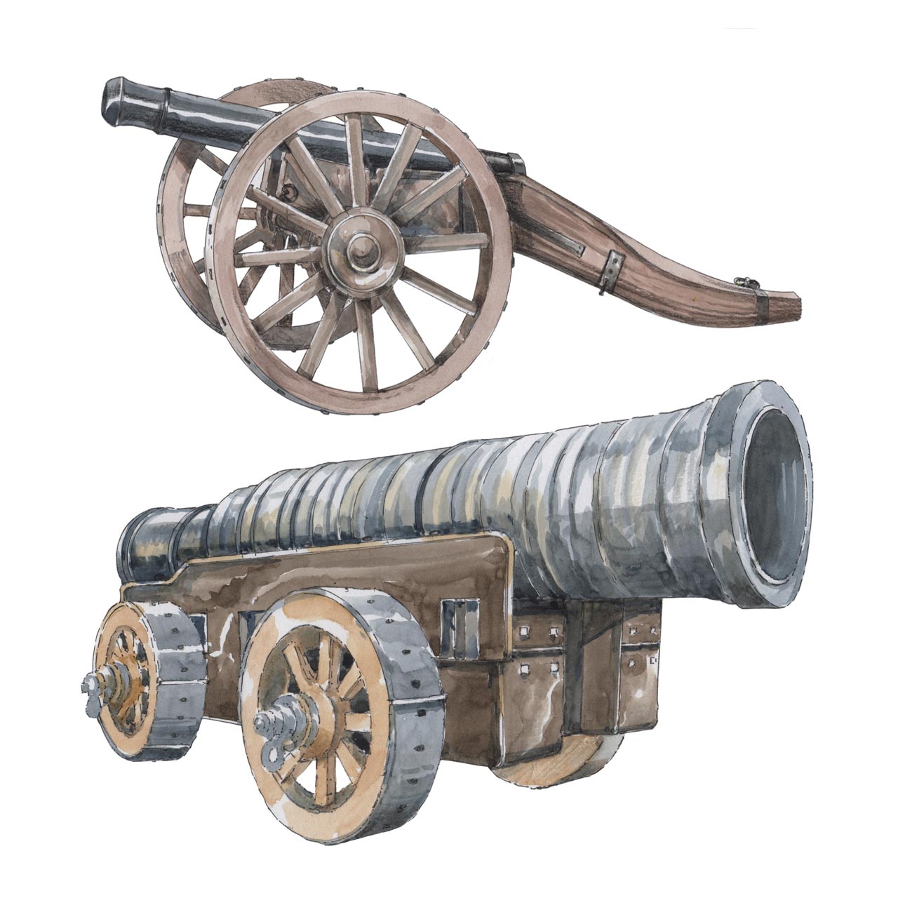 illustration of cannons