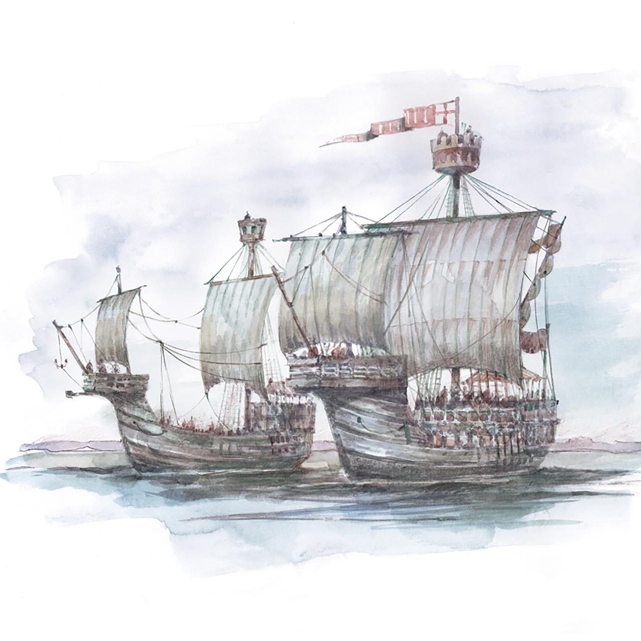illustration of the Earl of Warwick's ships